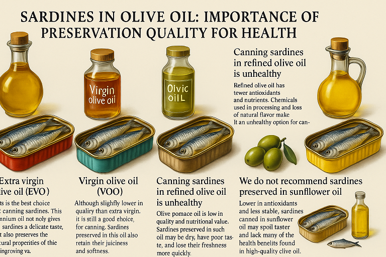 Sardinės alyvuogių aliejuje konservavimo kokybės svarba sveikatai
