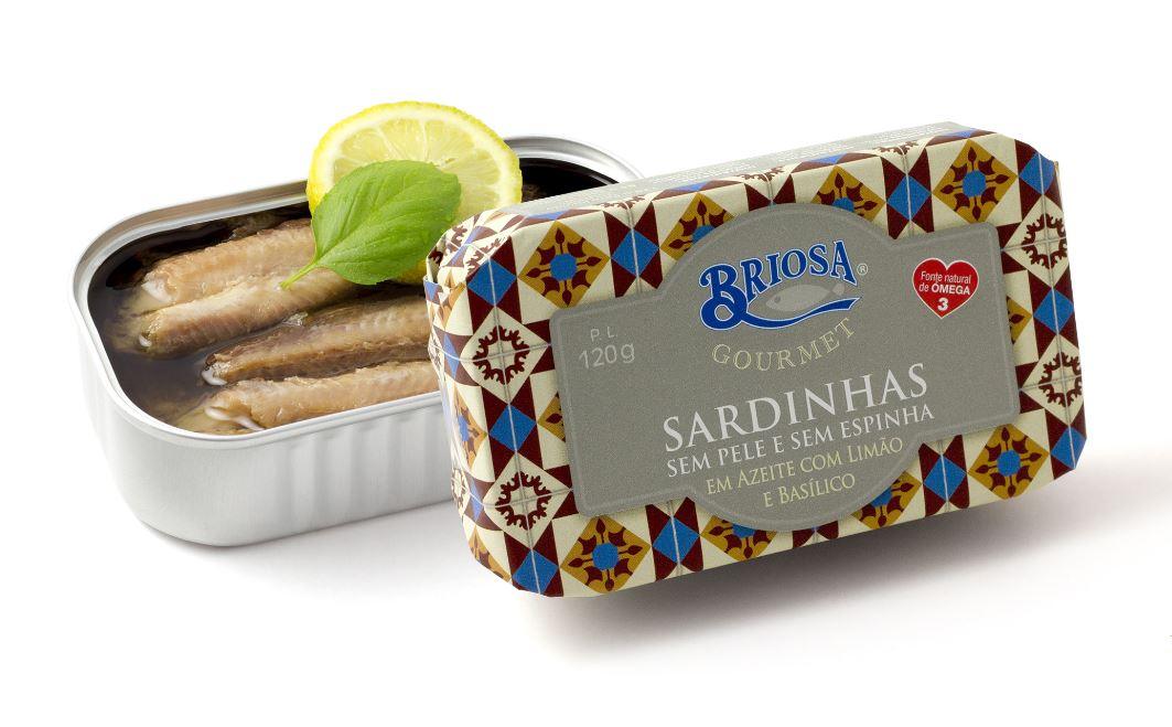 Sardinės alyvuogių aliejuje su citrina ir baziliku, be odelių ir kaulų Briosa GOURMET